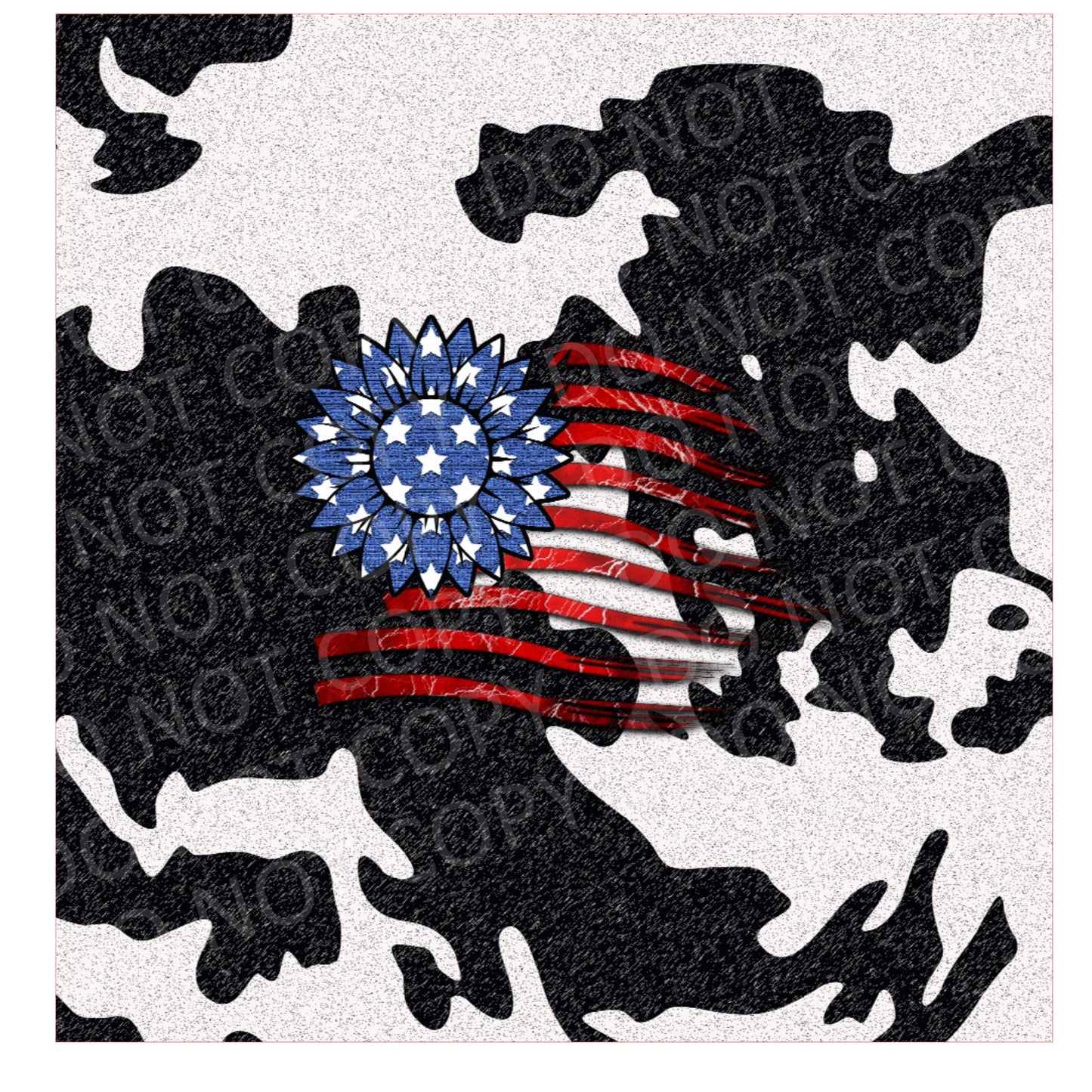 Cow print with flag 1