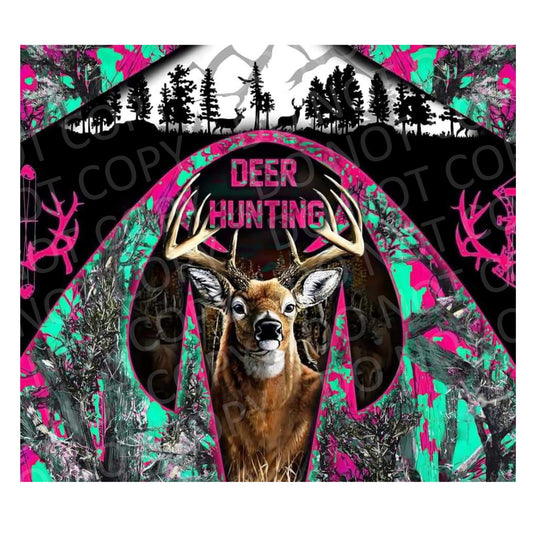 Pink and teal deer hunting