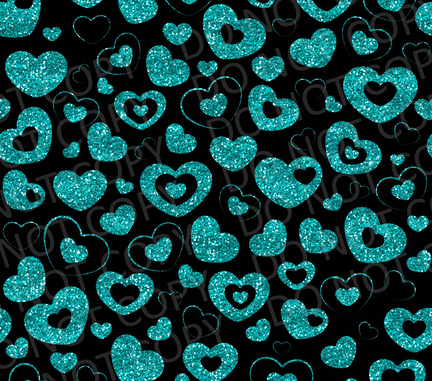 Turquoise heart black