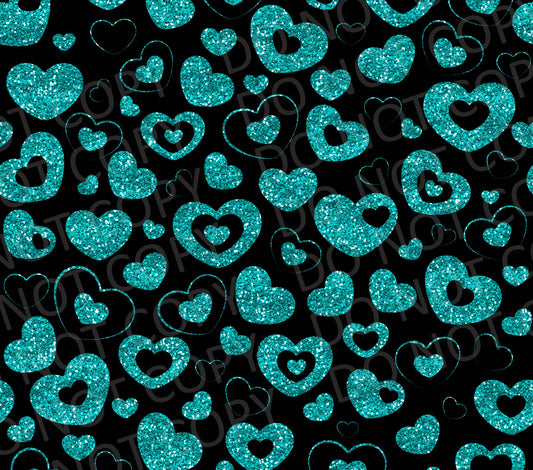 Turquoise heart black